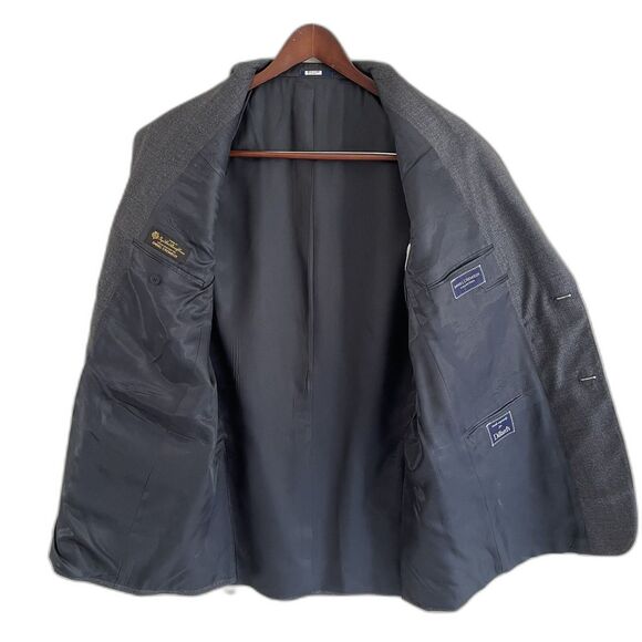 Loro Piana Daniel Cremieux Suit Jacket Mens Size 44 L Dark Gray Wool Made in USA - Picture 7 of 13